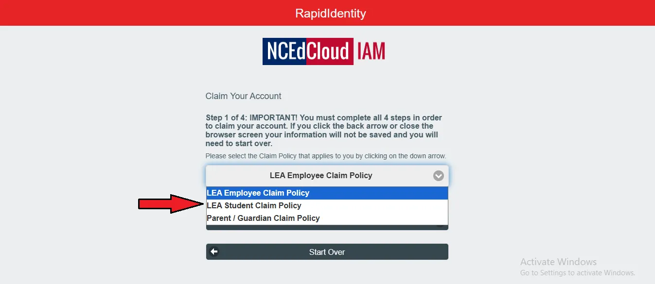 NCEdCloud Dashboard Screenshot